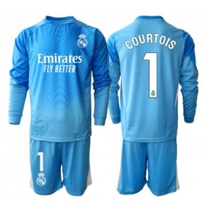 Real Madrid Thibaut Courtois #1 Målvakt Replika Hemmatröja Barn 2025-26 Långärmad (+ Korta byxor)
